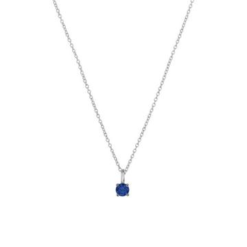 Kette mit Zirkonia Anhänger 6mm 1893 72 Rhodiniert