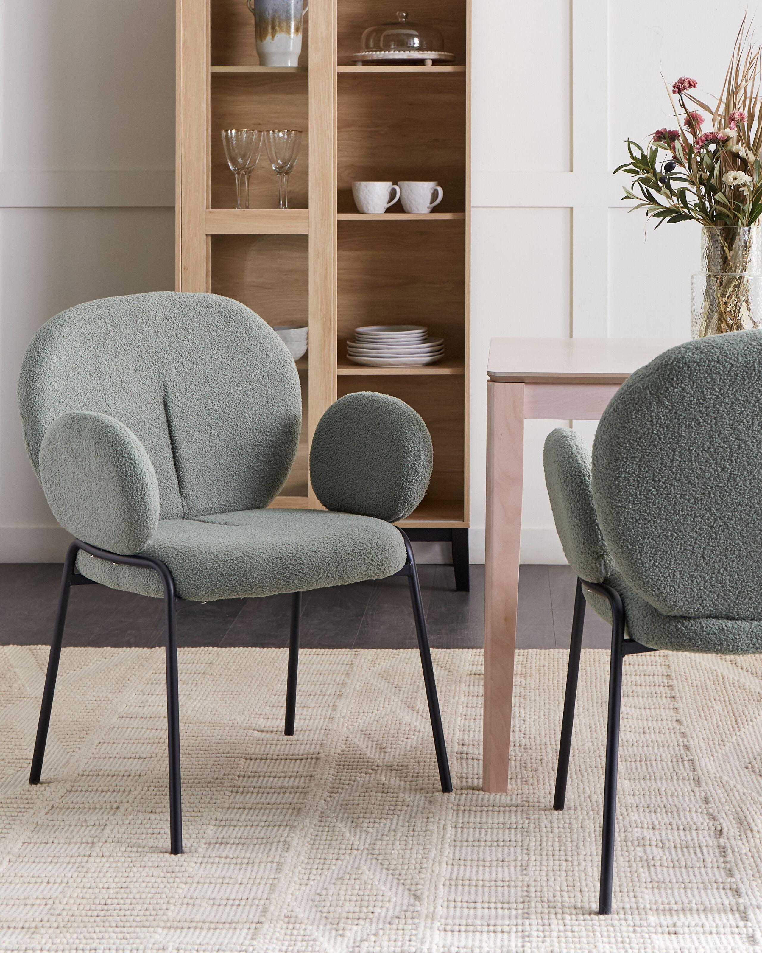 Beliani Lot de 2 chaises en Bouclé Moderne ELY  