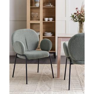 Beliani Lot de 2 chaises en Bouclé Moderne ELY  