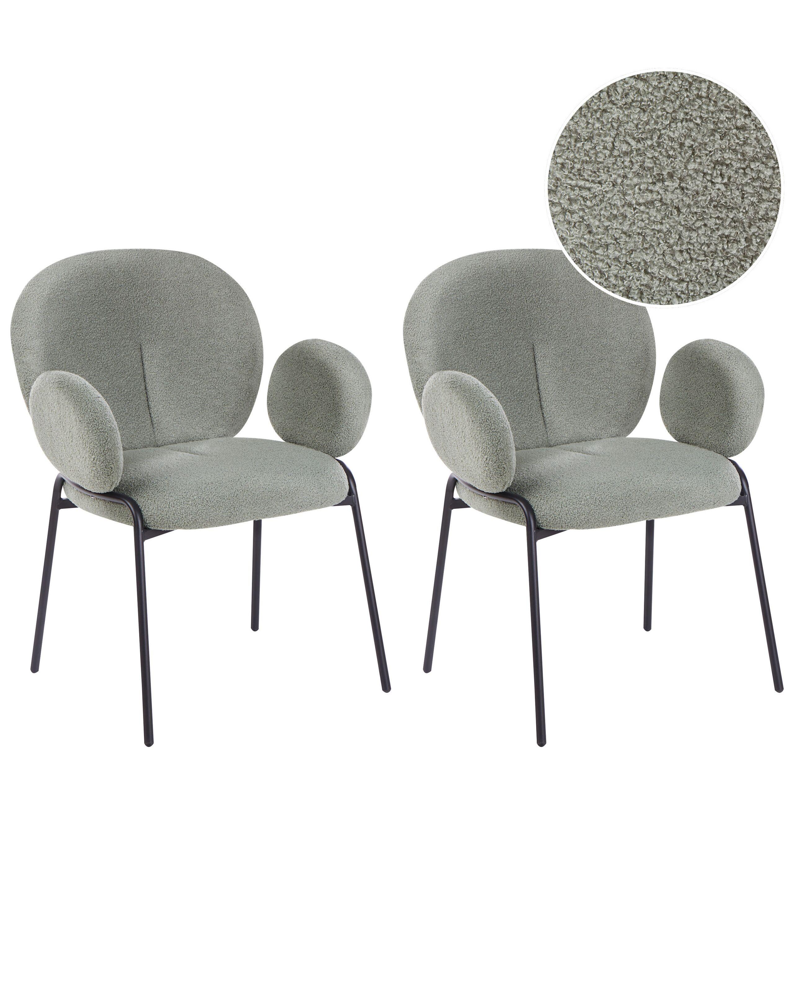 Beliani Lot de 2 chaises en Bouclé Moderne ELY  