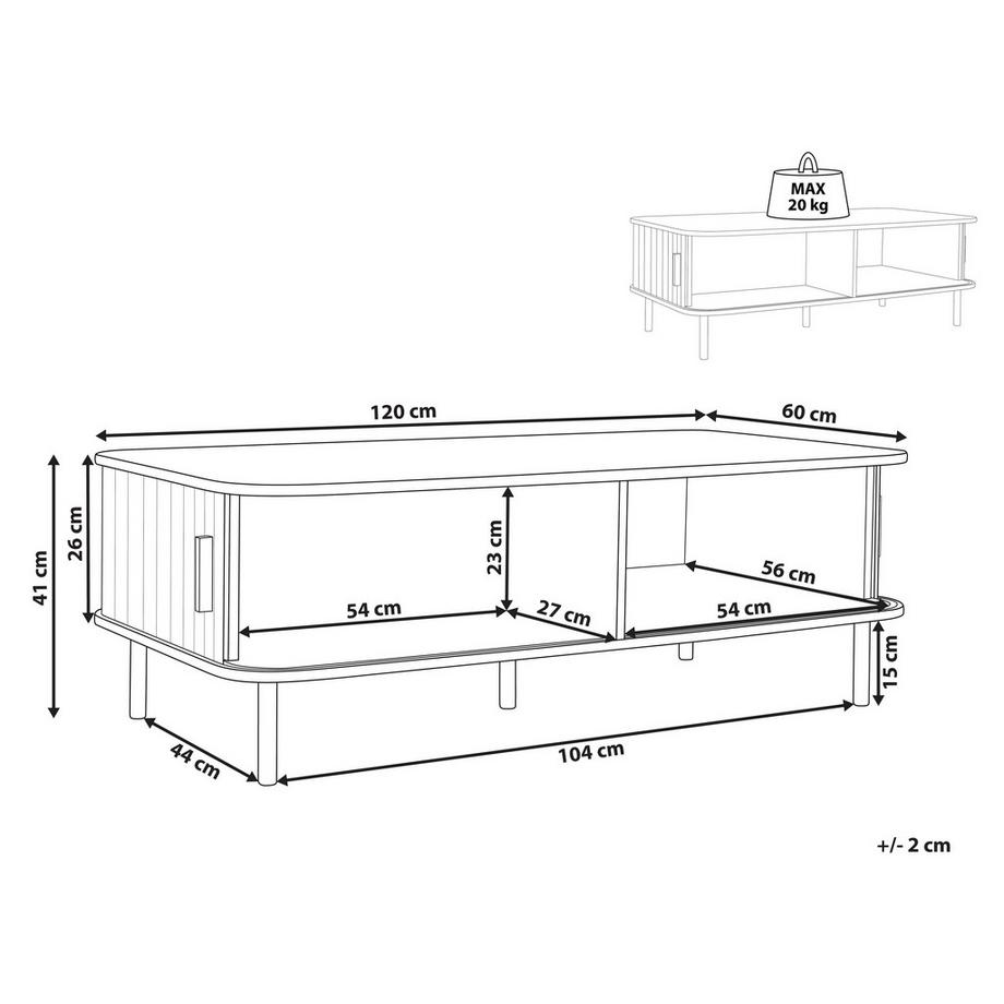 Beliani Couchtisch aus MDF-Platte  BRADLEY  