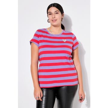 T-shirt classica con righe e mezze maniche