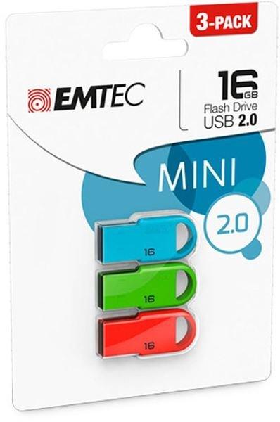 Image of EMTEC 3er-Pack Mini-USB 2.0-Schlüssel Emtec D250 16 GB - 16 GB