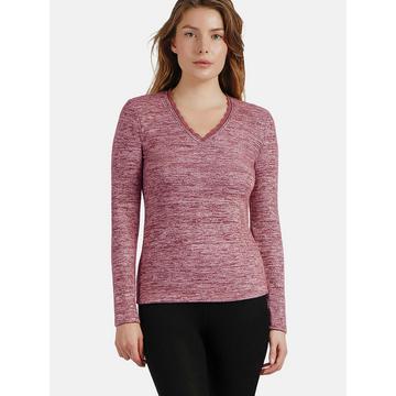 Top mit langen Ärmeln und V-Ausschnitt Puntilla