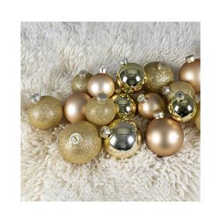 FS-STAR Weihnachtskugel 42er Set Glas Gold  