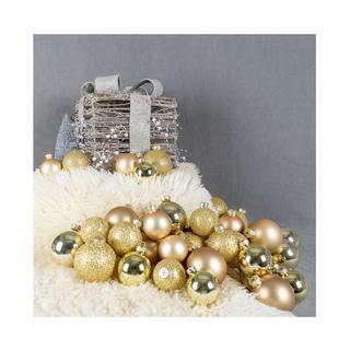 FS-STAR Weihnachtskugel 42er Set Glas Gold  