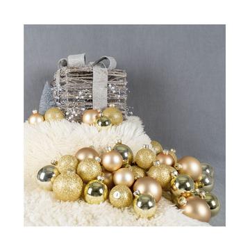 Weihnachtskugel 42er Set Glas Gold