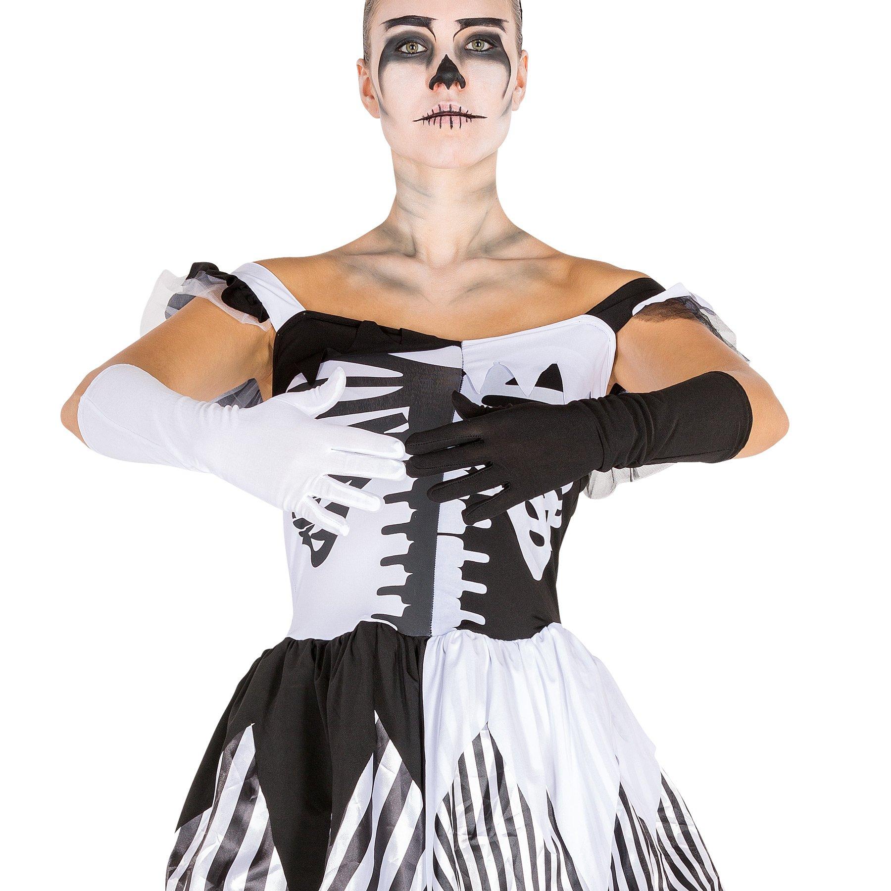 Tectake  Costume da donna - Black-White-Skeleton 