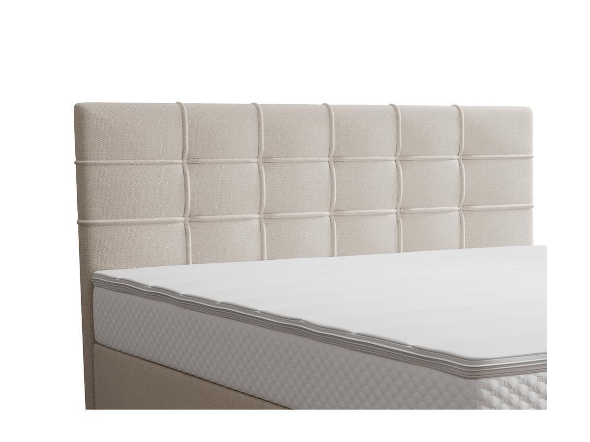 Ysmée Ensemble complet boxspring tête de lit capitonnée + sommier + matelas + surmatelas - 180 x 200 cm - Tissu - Beige  - INAO de YSMÉE  