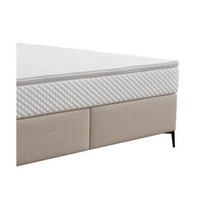 Ysmée Boxspringbett komplett mit Bett-Kopfteil gesteppt + Lattenrost + Matratze + Topper - 180 x 200 cm - Stoff - Beige - INAO von YSMÉE  