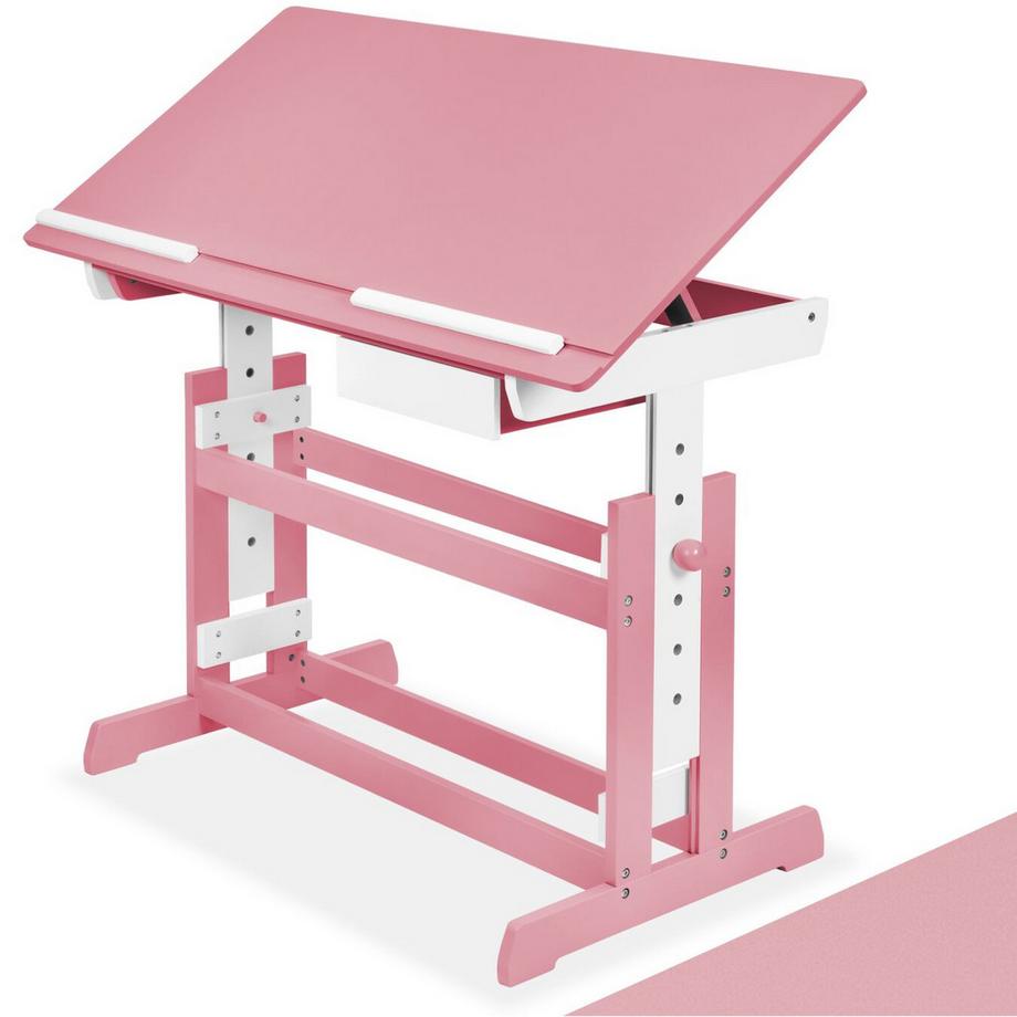Tectake Bureau réglable en hauteur et inclinable  en bois  