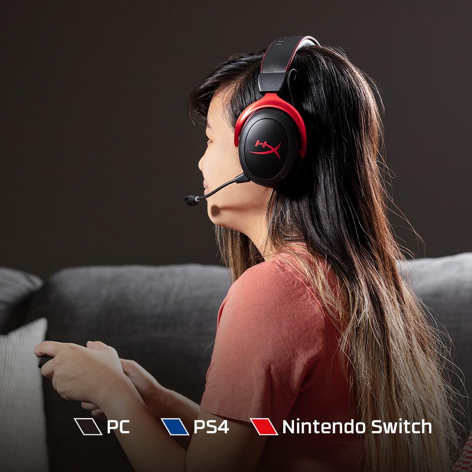 HyperX  Casque Gaming sans fil Wireless HyperX Cloud II Noir et rouge 