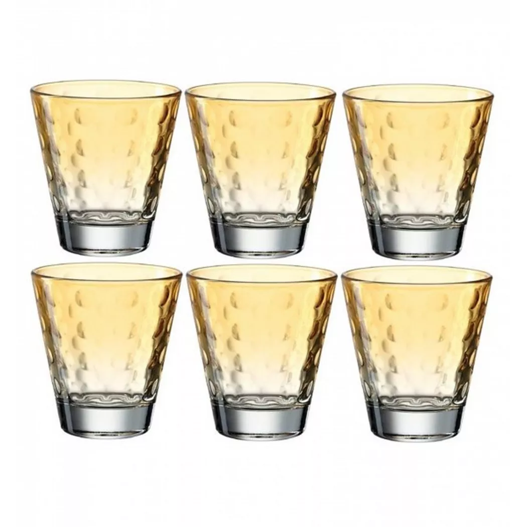 Leonardo - Trinkglas Optic Pastell (215 ml, 6 Stück, Orange), 6 Stück