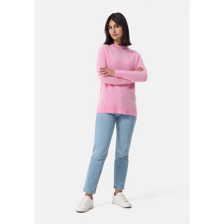 CASH-MERE.CH  Brushed Kaschmir Rundhals Pullover mit Seitenschlitzen 