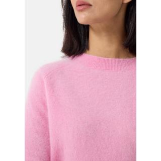 CASH-MERE.CH  Brushed Kaschmir Rundhals Pullover mit Seitenschlitzen 