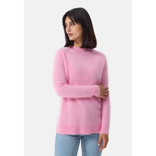 CASH-MERE.CH  Brushed Kaschmir Rundhals Pullover mit Seitenschlitzen 