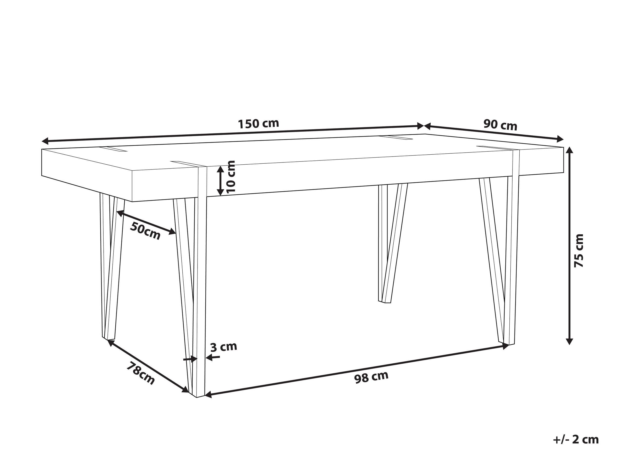 Beliani Table de repas en MDF Industriel ADENA  