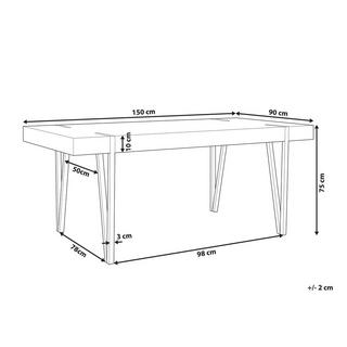 Beliani Table de repas en MDF Industriel ADENA  