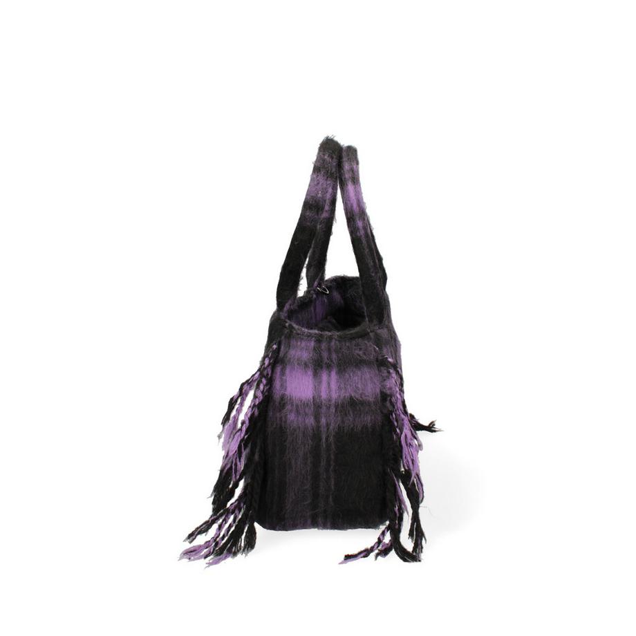 Marc Ellis Sac à main à carreaux avec franges  