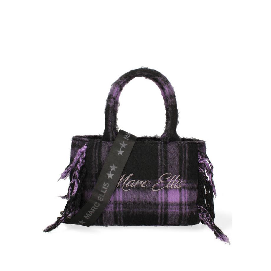 Marc Ellis Sac à main à carreaux avec franges  