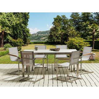 Beliani Lot de 2 chaises de jardin en Acier inox Moderne COSOLETO  
