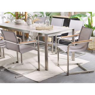 Beliani Lot de 2 chaises de jardin en Acier inox Moderne COSOLETO  