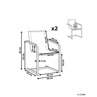 Beliani Set di 2 sedie da giardino en Acciaio inox Moderno COSOLETO  