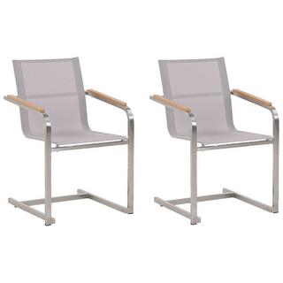 Beliani Lot de 2 chaises de jardin en Acier inox Moderne COSOLETO  
