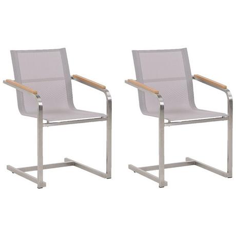 Beliani Lot de 2 chaises de jardin en Acier inox Moderne COSOLETO  