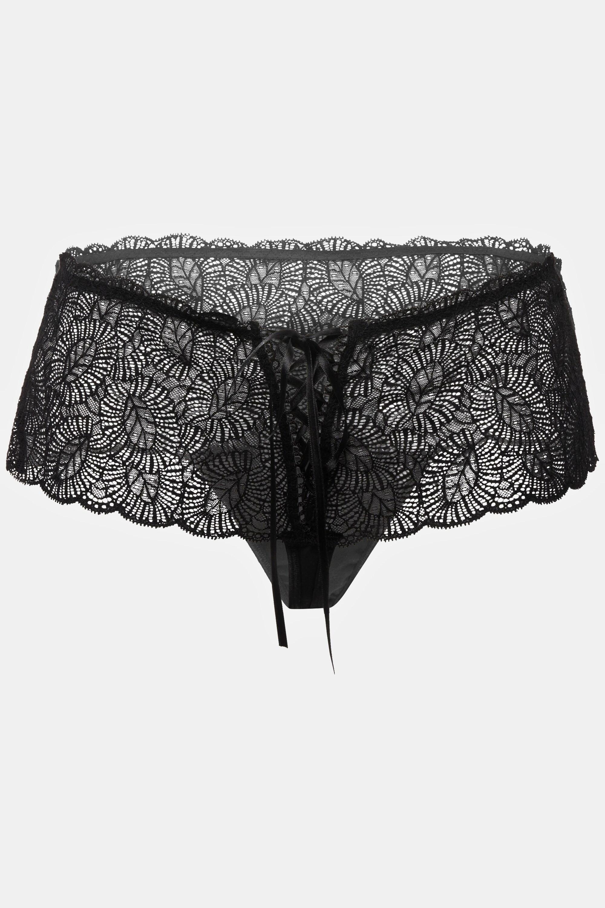 Ulla Popken  Culotte stretch, laçage, entrejambe ouvert 