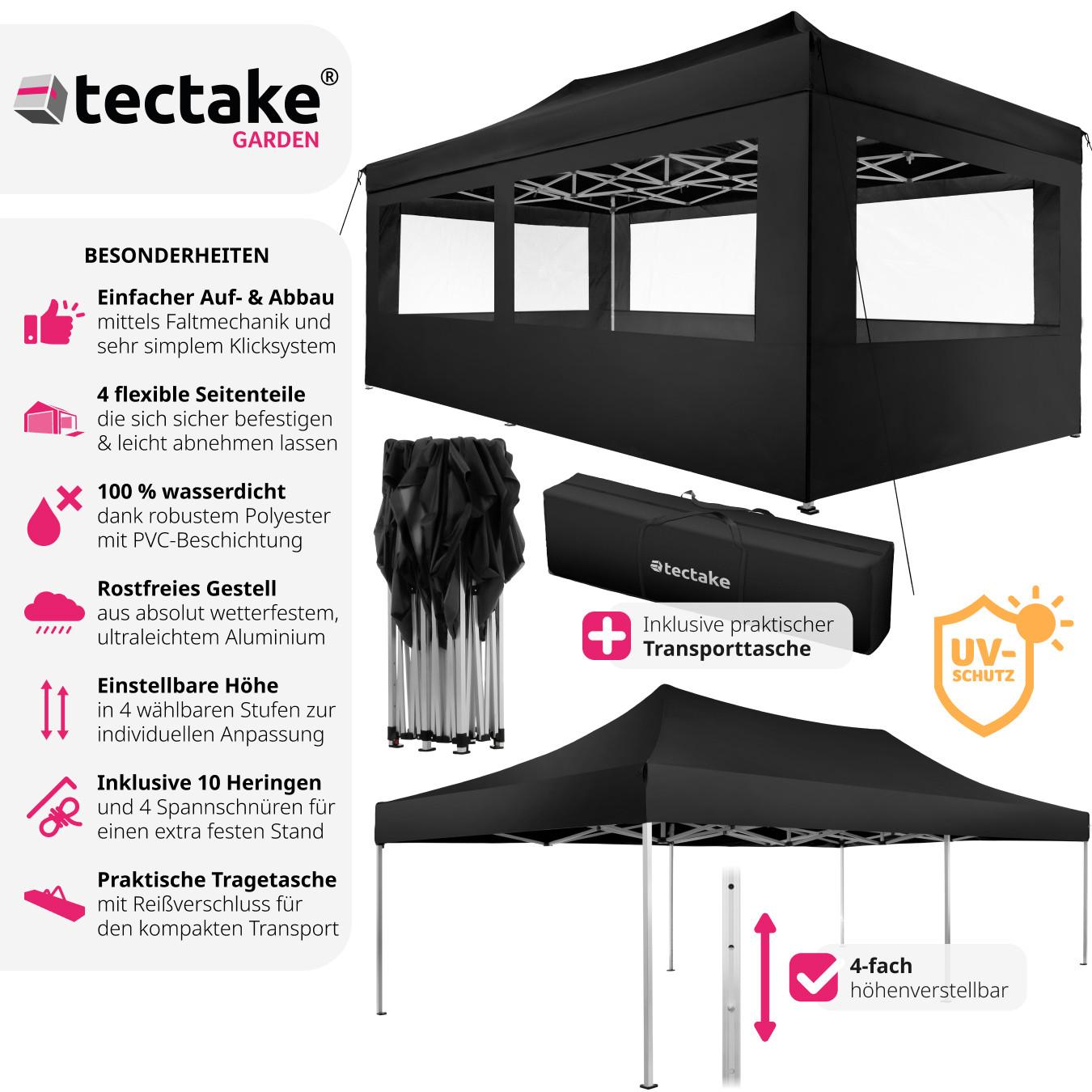 Tectake Tonnelle pliable 3x6 m avec 4 parois  