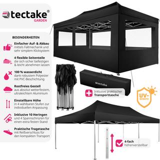 Tectake Tonnelle pliable 3x6 m avec 4 parois  