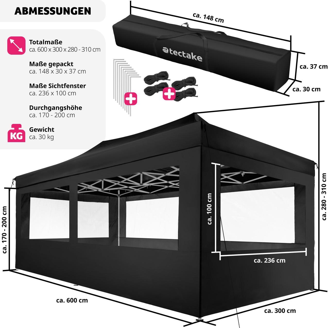 Tectake Pavillon wasserdicht und mit UV-Schutz  