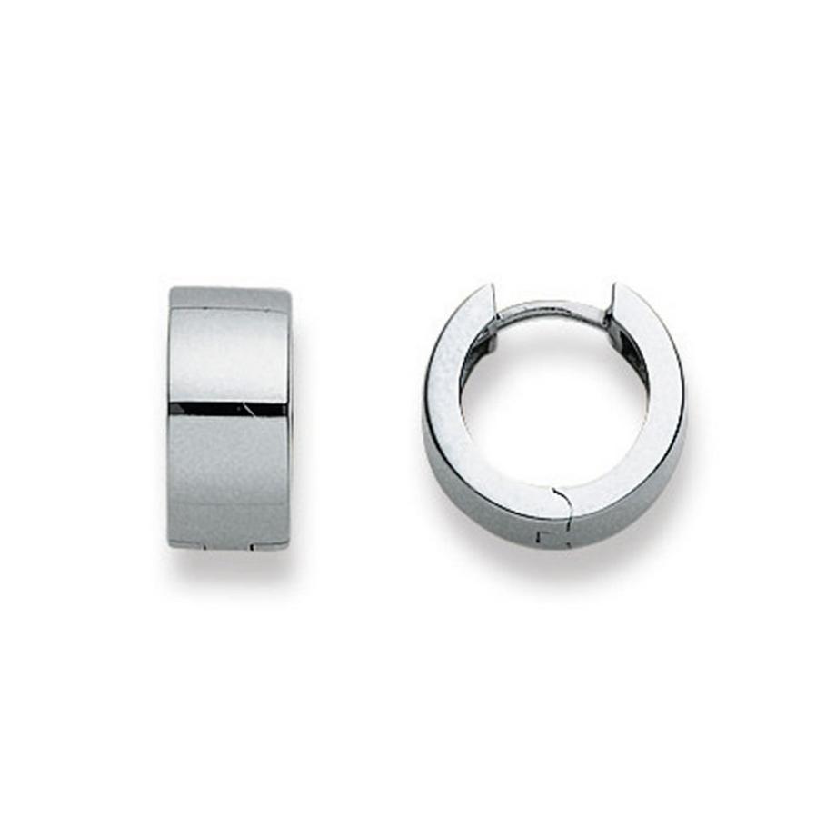 Scharnier-Creolen Weissgold 750, 13mm