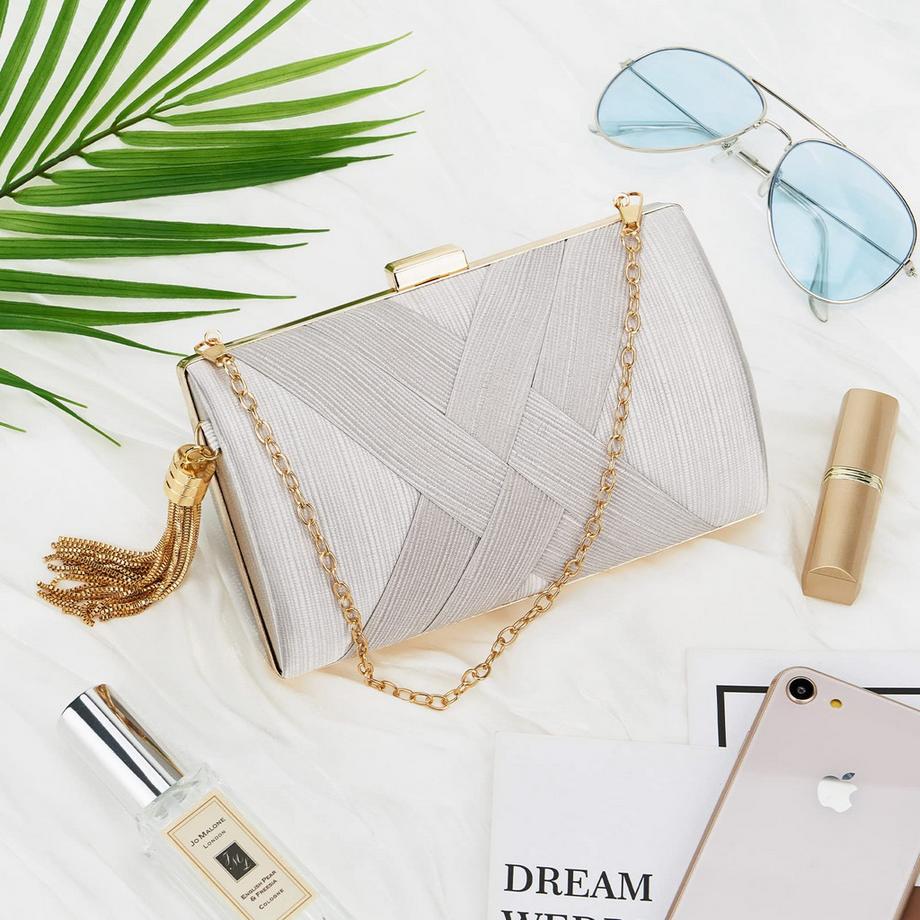 Only-bags.store Borsa Clutch Elegante Frange Catena  