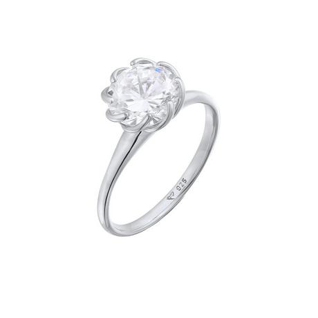 Elli  Bague Femmes Bague De Fiançailles Solitaire Fleur Avec Zirconia 