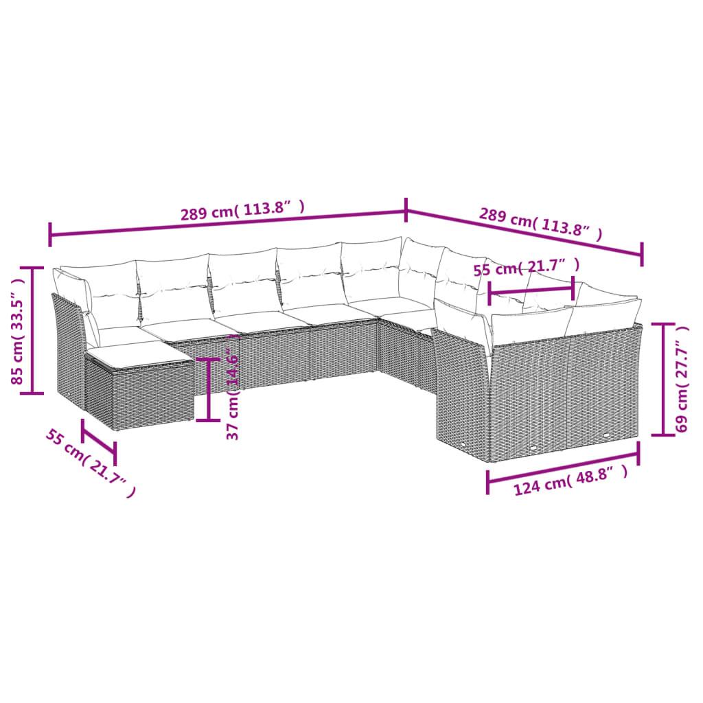 VidaXL Ensemble de canapés de jardin rotin synthétique  