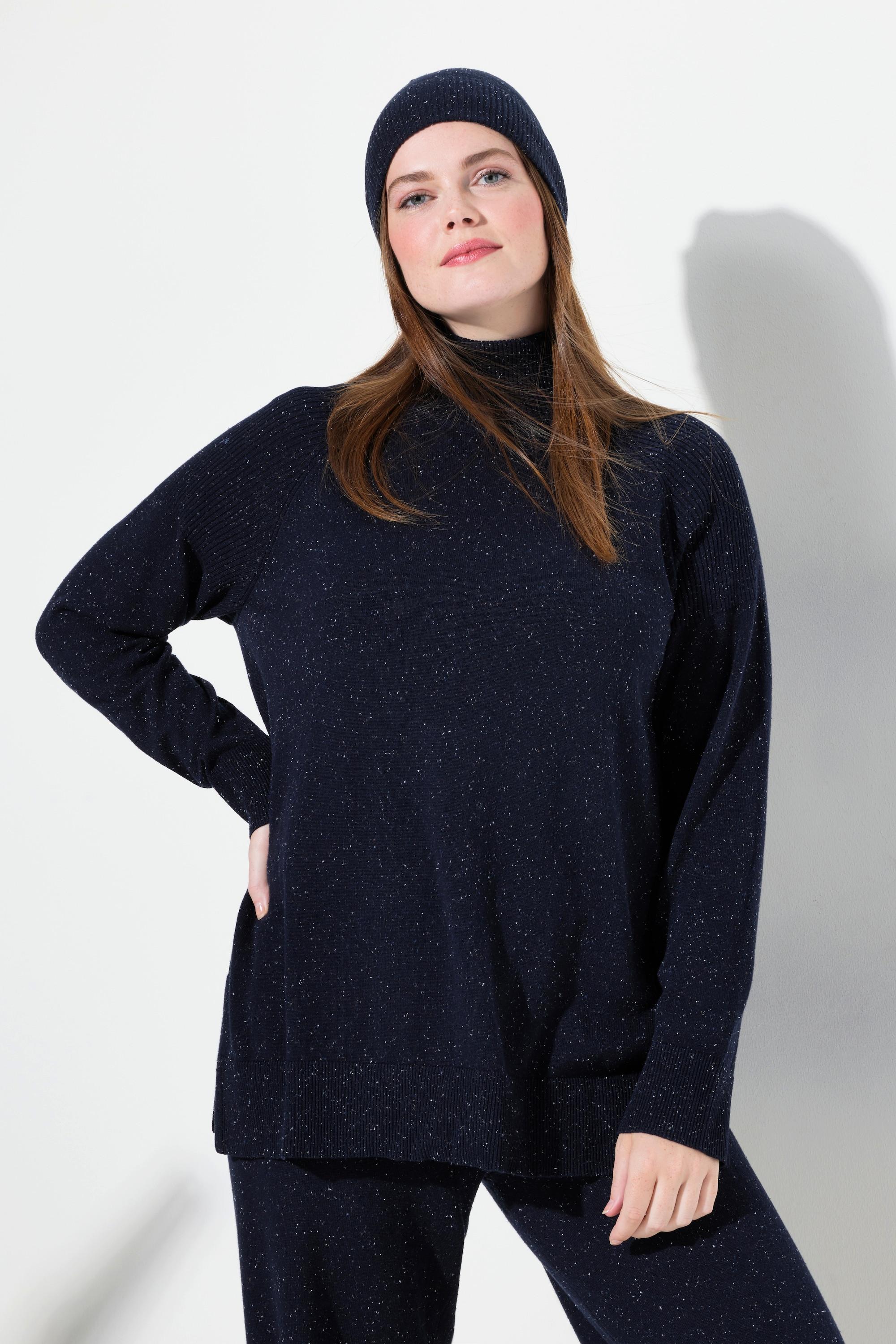 Ulla Popken  Rollkragen-Pullover, Noppen, Langarm, Biobaumwolle 