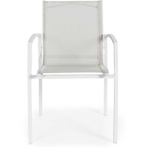 mutoni Fauteuil de jardin Hilla blanc Cloud  