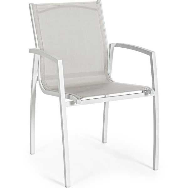 mutoni Fauteuil de jardin Hilla blanc Cloud  