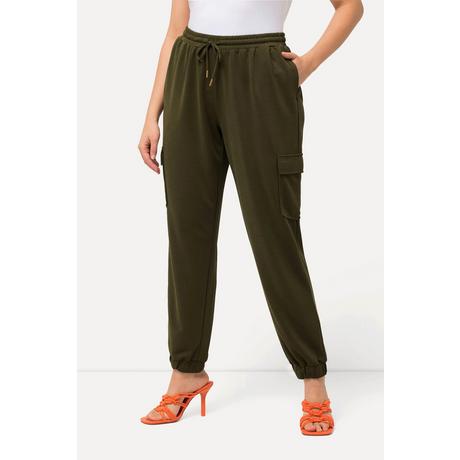 Ulla Popken  Pantalon en molleton style parachute, jambe large et taille élastique. Modal mélangé 