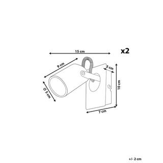 Beliani Set de 2 lampes en Métal Moderne KLIP  