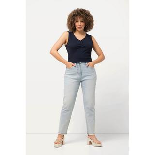 Ulla Popken  Mom jeans in comodo tessuto elasticizzato con taglio a cinque tasche 