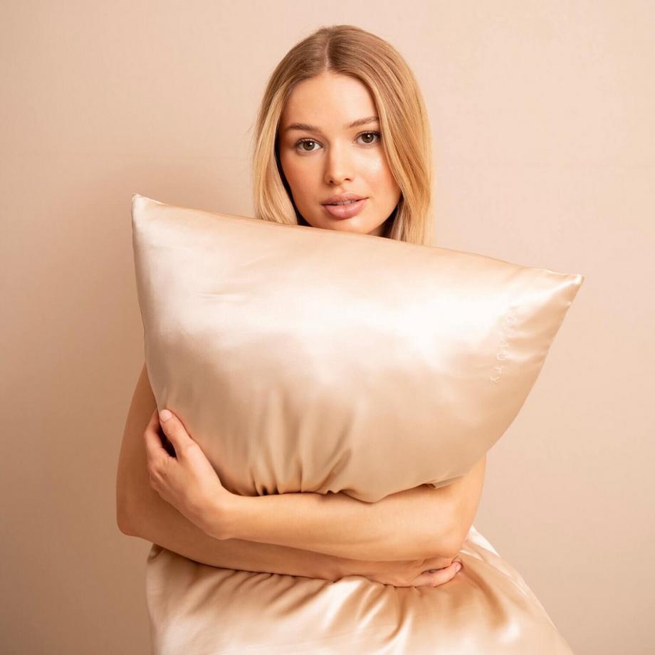 VBEAUTY Seidenkissenbezug und Masken Set Anthrazit  