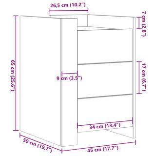 VidaXL Table de chevet bois d'ingénierie  