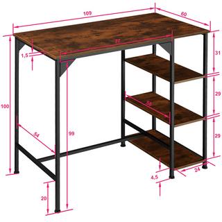 Tectake Table de bar Industrielle Cannock 109x60x100cm  