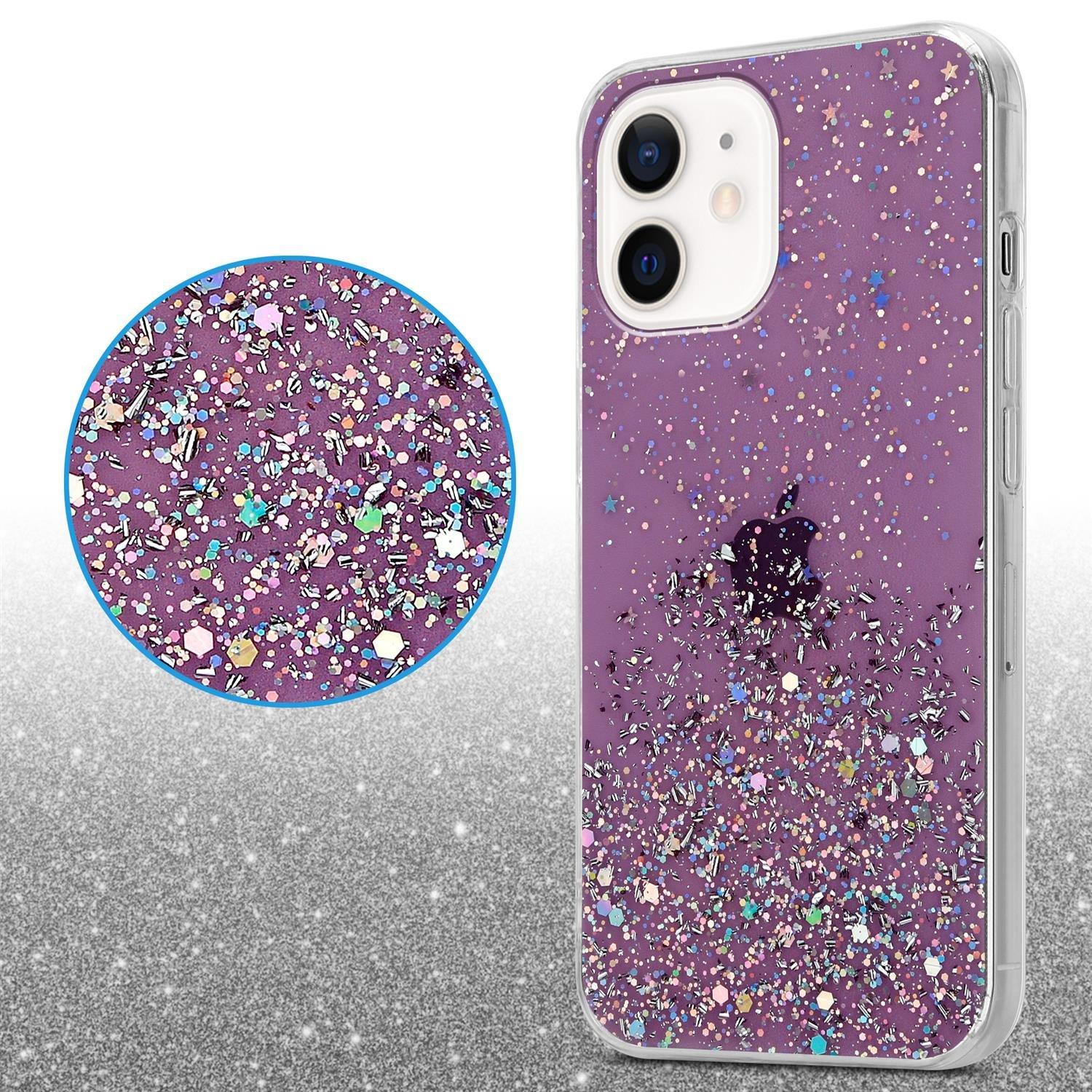 Cadorabo  Housse compatible avec Apple iPhone 12 MINI - Coque de protection en silicone TPU flexible avec paillettes scintillantes 