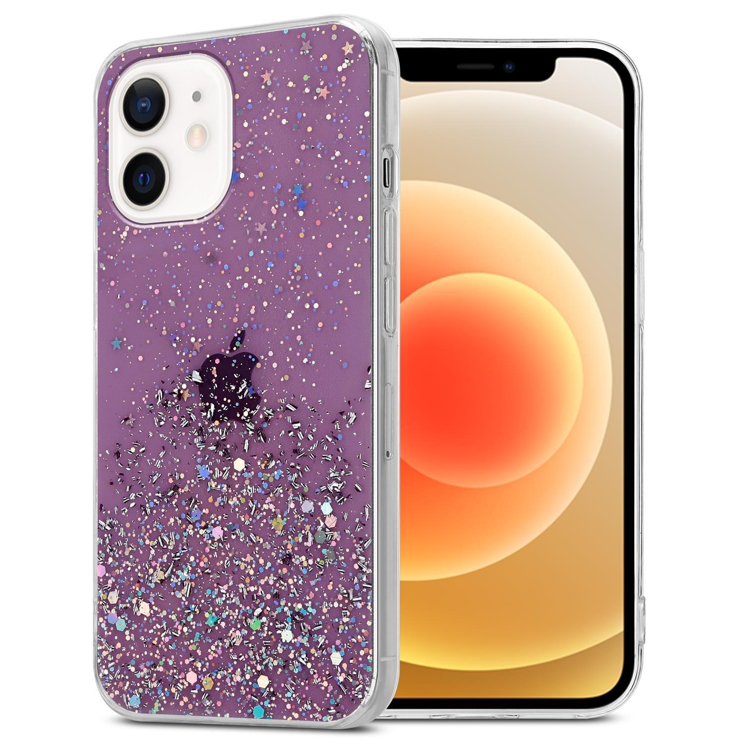 Cadorabo  Housse compatible avec Apple iPhone 12 MINI - Coque de protection en silicone TPU flexible avec paillettes scintillantes 