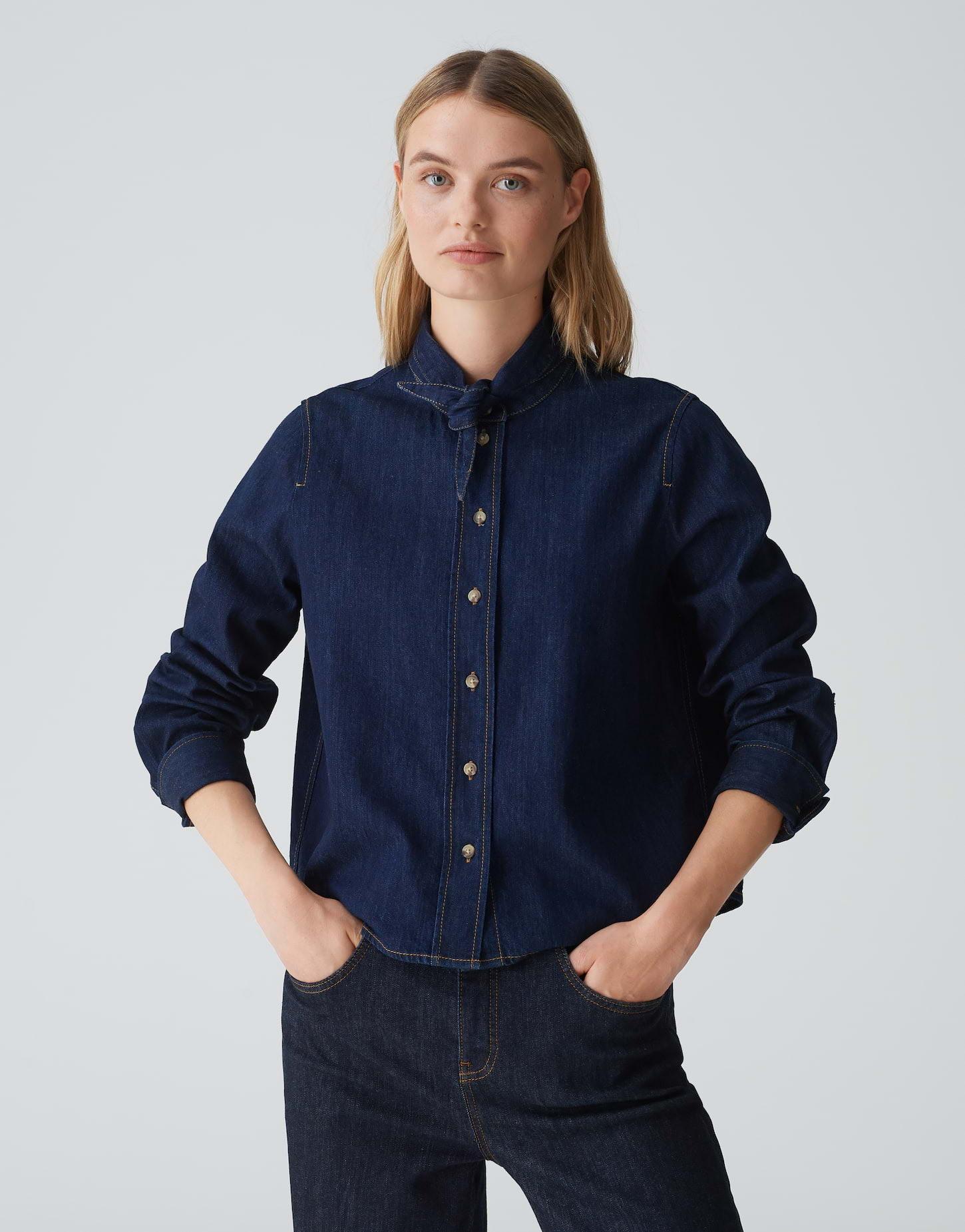 OPUS  Blouse en jean Farilla Silhouette boxy 