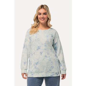 Sweat-shirt oversized à col rond et manches longues, imprimé Batik